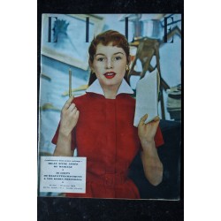 ELLE   423  18 janvier1954 - Brigitte Bardot Cover + 3 p.  l'Invitation au chateau - Gélin Brasseur - 68 pages FASHION VINTAGE