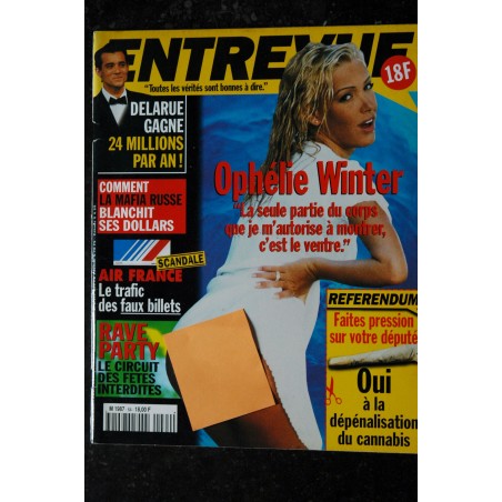 ENTREVUE  64 1997 11  Ophélie Winter Courteney Cox M Douglas A Kazan S weaver Ronaldo F Fawcett G lanvin Daft Punk Mister Bean