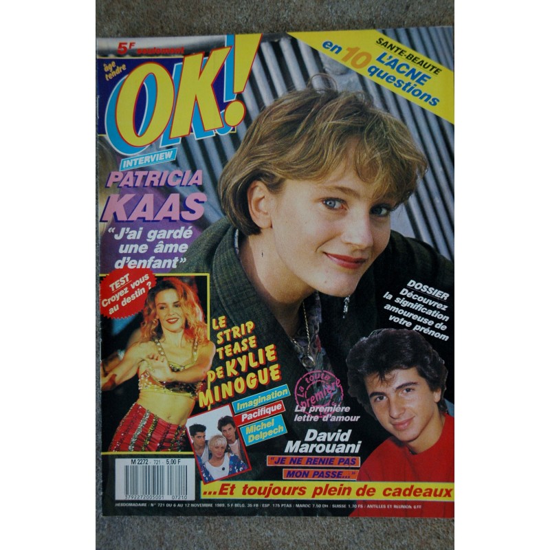 OK ! âge tendre 721 DAVID MAROUANI KYLIE MINOGUE MICHEL DELPECH PATRICIA KAAS INTERVIEW 89
