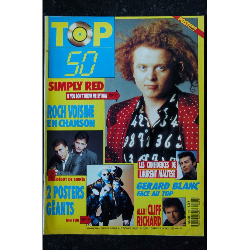 TOP 50 191 1989 COVER DAVID HALLYDAY POSTERS GEANTS JOE DASSIN ELSA CALENDRIER BROS DEPECHE MODE DESIRELESS