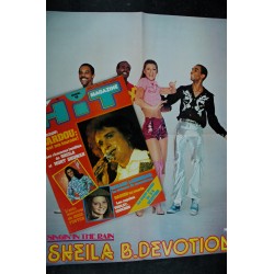 HIT MAGAZINE 73 FEVRIER 1978 COLUCHE BEATLES JOHNNY EDDY MITCHELL SYLVIE + POSTER SHEILA SUPER BASKET