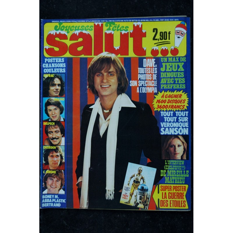 Salut ! 034  21 déc. au 3 janv 1978  DAVE Peyrac Adamo Delpech Charden C Jerome V Sanson M Mathieu Plastic Bertrand