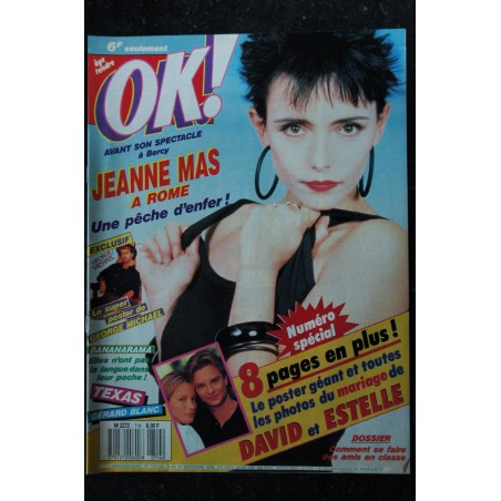 OK ! âge tendre 714 1989 COVER JEANNE MAS BANARAMA TEXAS POSTERS GEORGE MICHAEL DAVID ET ESTELLE HALLYDAY