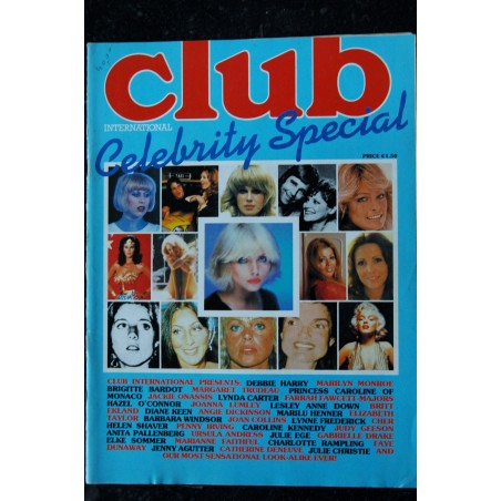 Club International Celebrity Special 01 N° 1 1980 FARRAH FAWCETT-MAJORS MARILYN MONROE BRIGITTE BARDOT URSULA ANDRESS CHER