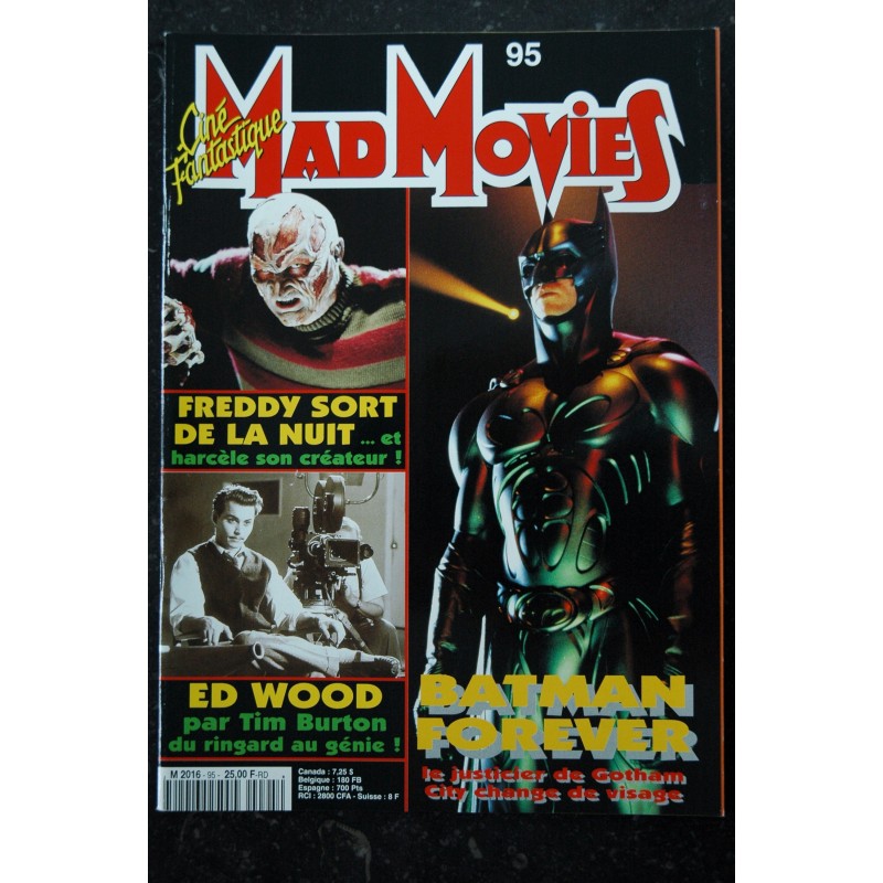 Ciné Fantastique MAD MOVIES  n° 93  * 1995 *  FANTASTICA  STARGATE  Robert de Niro  Kenneth Branagh FRANKENSTEIN