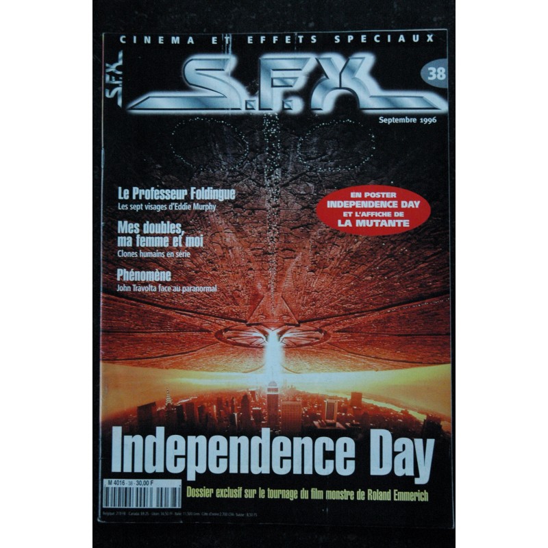 SFX  38  Independence Day - Professeur Foldingue - Phénomène -  Poster & Affiche  - 48 pages - 1996 08