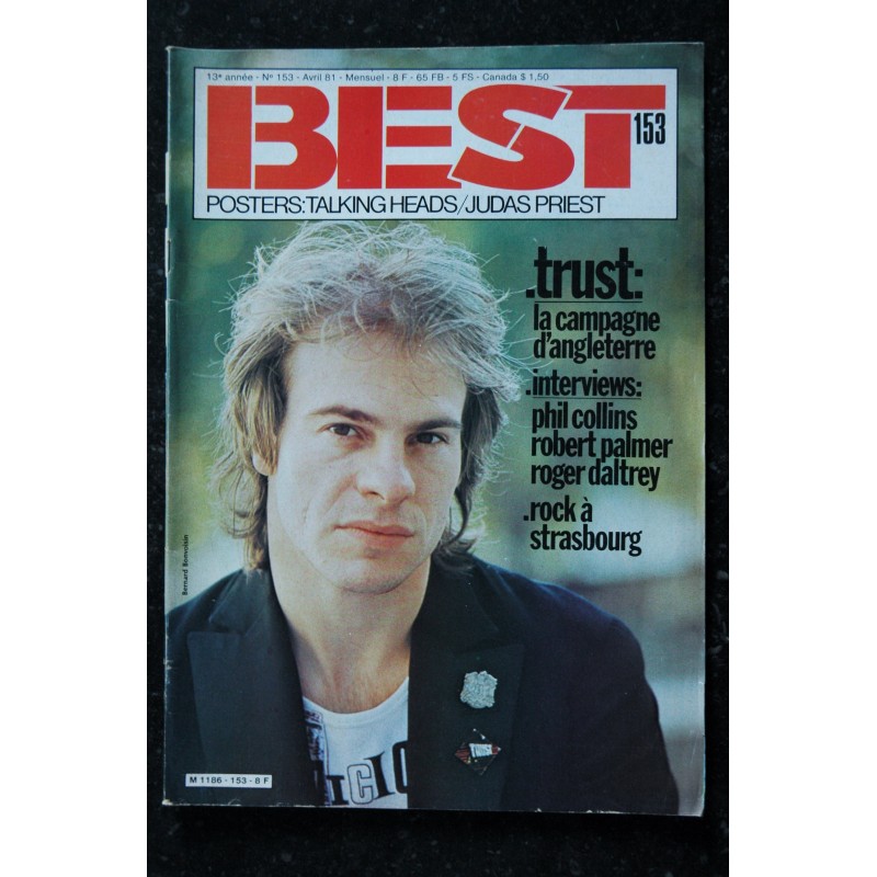 BEST 153 AVRIL 1981 TALKING HEADS JUDAS PRIEST TRUST PHIL COLLINS PALMER DALTREY + POSTERS TALKING HEADS JUDAS PRIEST