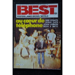 BEST 151 FEVRIER 1981 TELEPHONE DIRE STRAITS STRAY CATS JOHN LENNON + POSTERS MOTELS JAMES BROWN