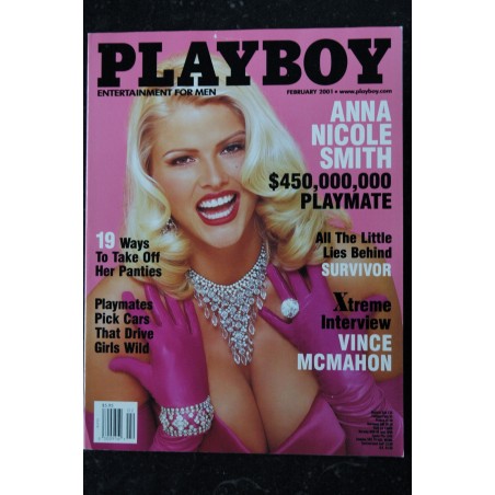 PLAYBOY US 2001 02 COVER ANNA NICOLE SMITH INTERVIEW VINCE MCMAHON AMY COBB MICHELLE HILL