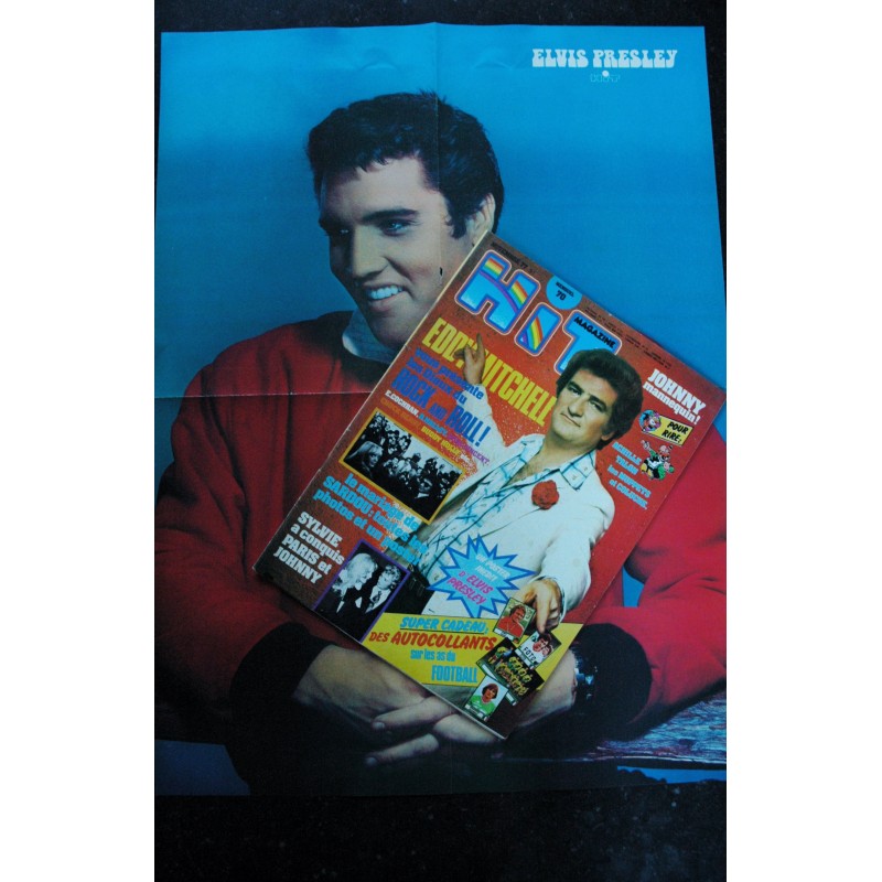 Hit Magazine 70 1977 11 Eddy Mitchell SARDOU Johnny SYLVIE Coluche François VALERY + POSTERS ELVIS PRESLEY MICHEL SARDOU