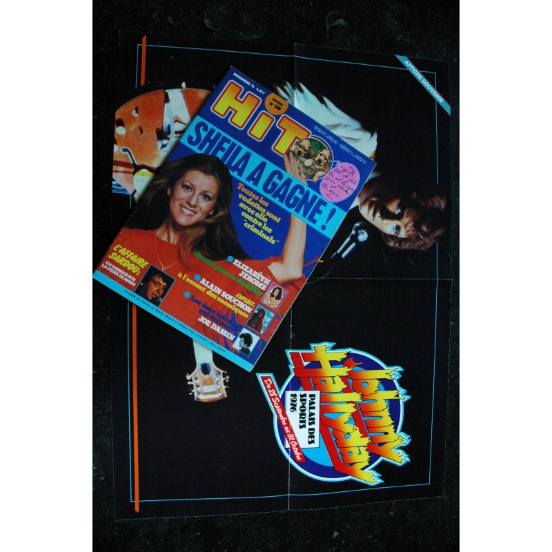 Hit Magazine 59  1976 12 SHEILA Joe Dassin Chamfort Sardou Sheller Souchon + POSTERS