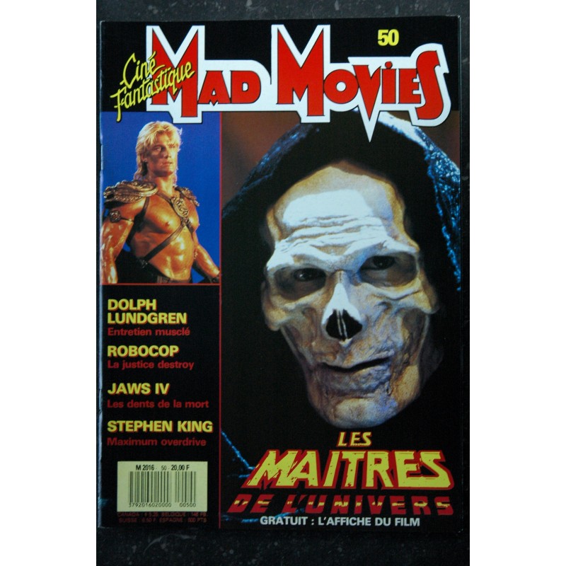 Ciné Fantastique MAD MOVIES  n° 50  * 1987 *  Les Maitres de l'Univers Dolph LUNDGREN ROBOCOP  JAWS IV  STEPHEN KING