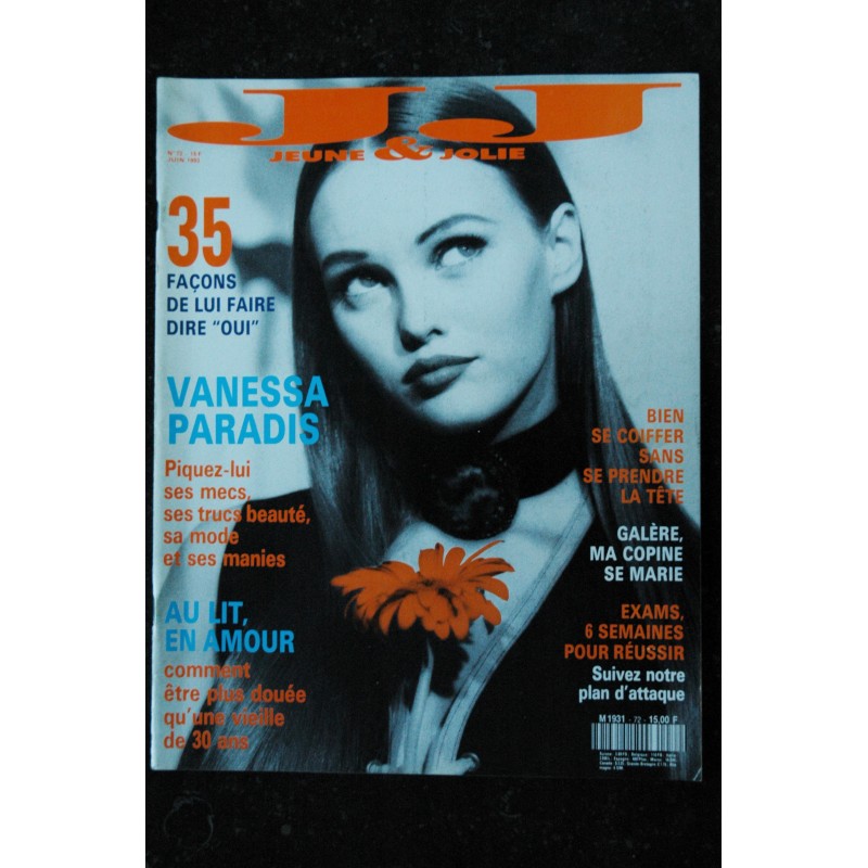 JEUNE ET JOLIE   72 - 1993 06 - COVER VANESSA PARADIS PIQUEZ-LUI SES MECS SES TRUCS BEAUTE SA MODE ET SES MANIES