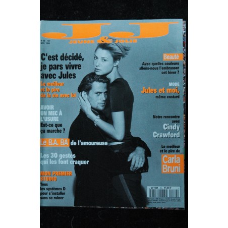 JEUNE & JOLIE 88 NOV 1994 CARLA BRUNI CINDY CRAWFORD JULES ET MOI