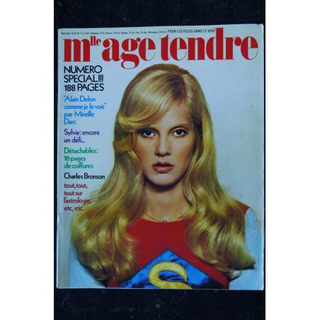 mademoiselle age tendre n° 72 1970 11 Sylvie Vartan cover + 6 p. Bronson Delon Darc - 16 pages de coiffures