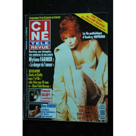 CINE TELE REVUE 9304  MYLENE FARMER  COVER + 3 p  WHITNEY HOUSTON ROMY SCHNEIDER AUDREY HEPBURN