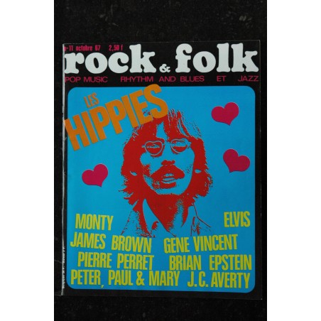 ROCK & FOLK 011  n° 11 Octobre 1967 les HIPPIES ELVIS MONTY James BROWN Gene VINCENT Pierre PERRET Brian EPSTEIN