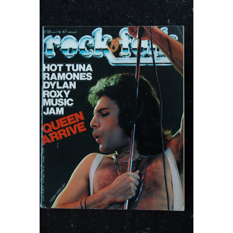 ROCK & FOLK 135 1978 COVER QUEEN FREDDY MERCURY TUNA RAMONES DYLAN ROXY JAM