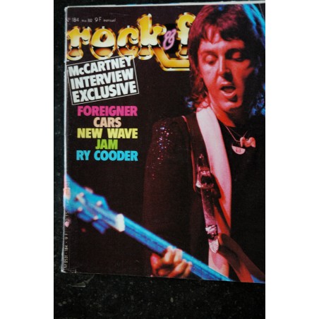 ROCK & FOLK 184 MAI 1982 COVER PAUL MCCARTNEY + INTERVIEW FOREIGNER CARS NEW WAVE JAM RY COODER