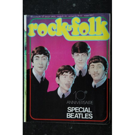 ROCK & FOLK 118  NOVEMBRE 1976  SPECIAL BEATLES 48 pages Kraftwerk Led Zeppelin