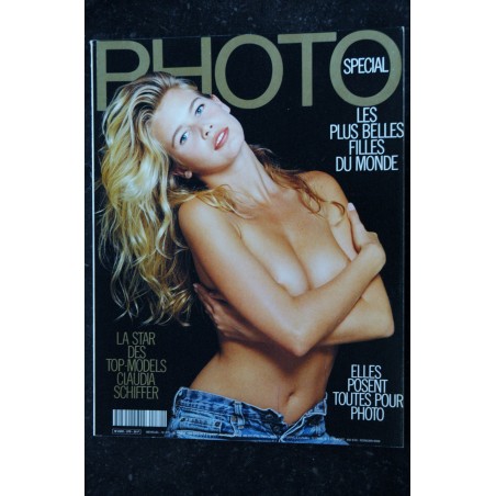PHOTO 270 MARS 1990 SPECIAL LES + BELLES TOP-MODELS COVER CLAUDIA SCHIFFER LINDA EVANGELISTA