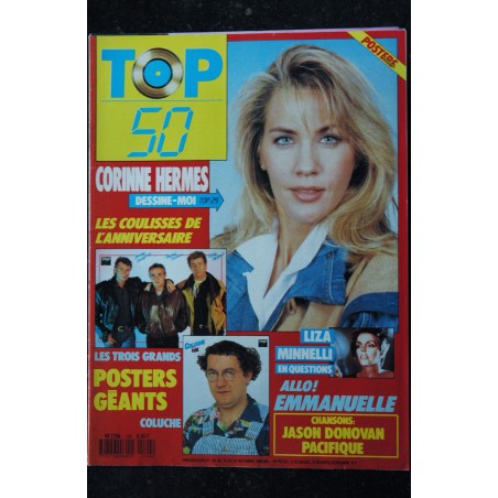 TOP 50 194  1989 Corinne Hermes - Posters Hallyday Sardou Mitchell / Coluche - Emmanuelle Jason Donovan P Kaas