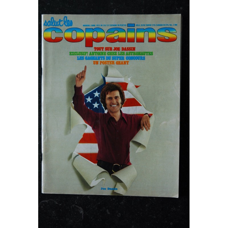 Salut les Copains N°116 Avril 1972 Cover Joe Dassin Johnny Hallyday Julien Clerc Ringo Antoine