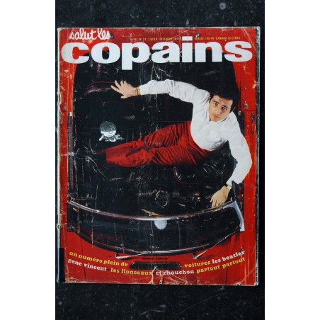 Salut les Copains N° 21 - 04 1964 -  GENE VINCENT BEATLES  chanteurs leurs voitures