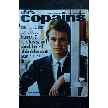 Salut les Copains N° 33  04 1965 Claude François Cover + Poster + 50 p. Chuck Berry Sylvie Vartan