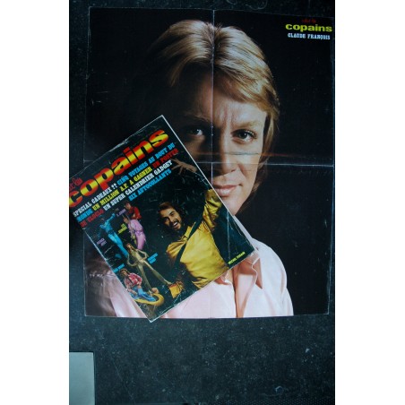 Salut les Copains N°137 1 1974 + 6 Autocollants + Poster Claude François Mike Brant Françoise Hardy Juvet Salvador Les Osmond
