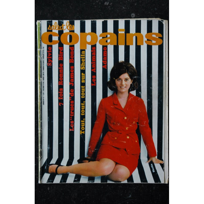 Salut les Copains N° 42   - 01 1966 - COMPLET -  COVER SHEILA + 38 PAGES SYLVIE JAMES BOND  THE ANIMALS ADAMO