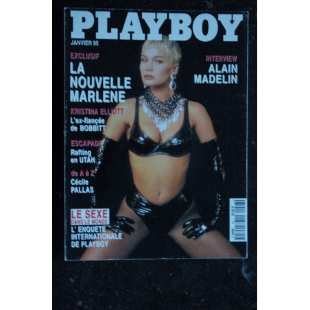 PLAYBOY 028 1995 JANVIER CECILE PALLAS COVER MARLENE VICTORIA ZDROK INTERVIEW ALAIN MADELIN CECILE PALLAS