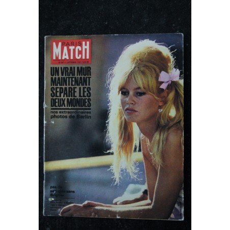 PARIS MATCH N°  647 2 SEPTEMBRE 1961 BRIGITTE BARDOT Cover MUR DE BERLIN