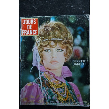 JOURS DE FRANCE 682 DECEMBRE 1967 COVER BRIGITTE BARDOT HARLEY DAVIDSON SERGE GAINSBOURG SHEILA