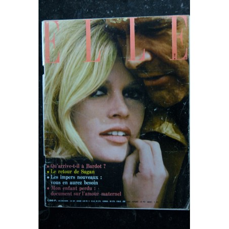 ELLE 1162 28 MARS 1968 COVER BRIGITTE BARDOT FRANCOISE SAGAN