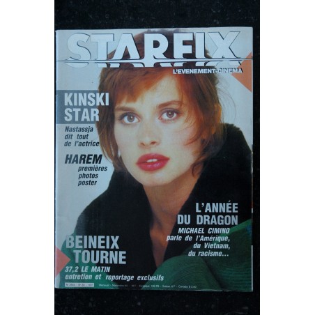 STARFIX 030  1985 COVER NASTASSJA KINSKI + POSTER HAREM BEINEX 37,2° LE MATIN L'ANNEE DU DRAGON
