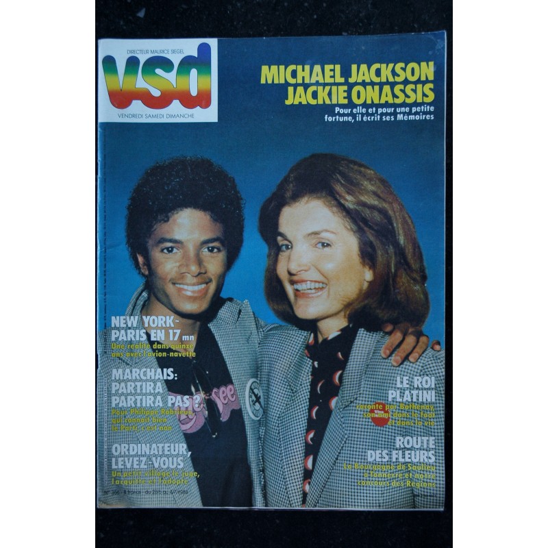 VSD 356 juin 1984 COVER Michael Jackson & Jackie Onassis - Michel Platini