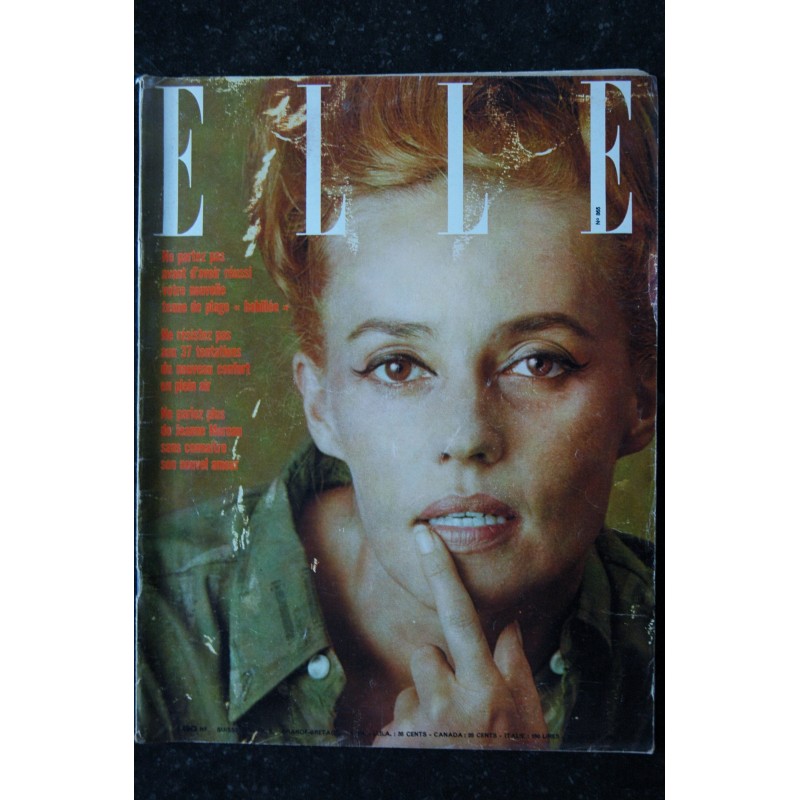 ELLE 865 - 20 juillet 1962 - Cover Jeanne Moreau - Paris joue à la marchande