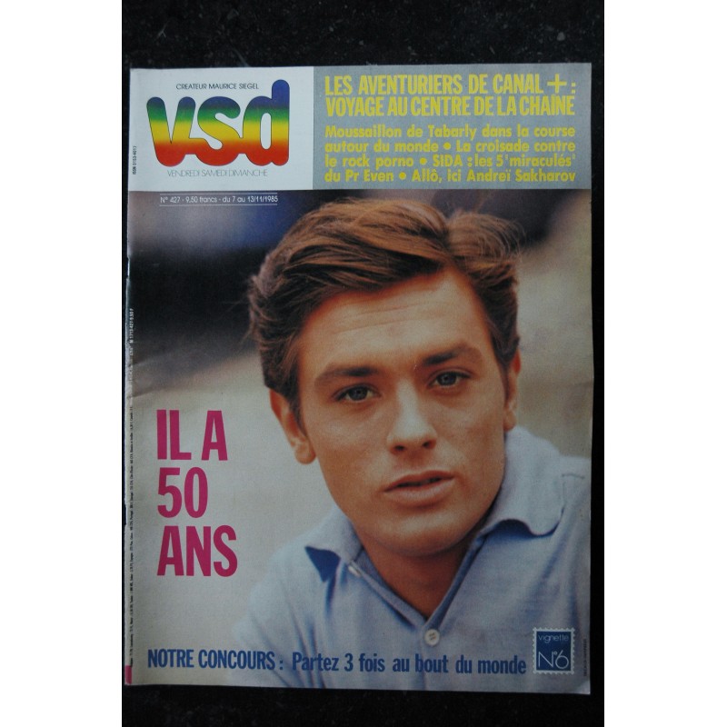 VSD 427 novembre 1985 Cover Alain Delon - Il a 50 ans - Croisade contre le rock - Canal +
