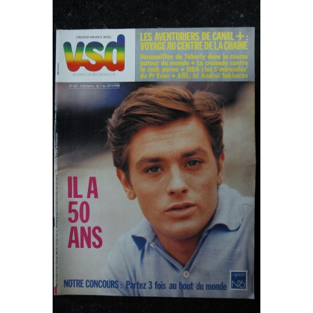 VSD 427 novembre 1985 Cover Alain Delon - Il a 50 ans - Croisade contre le rock - Canal +