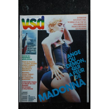 VSD  517 COVER MADONNA ANGE OU DEMON QUI A PEUR DE MADONA ? ARRIVEE A PARIS 1987 07