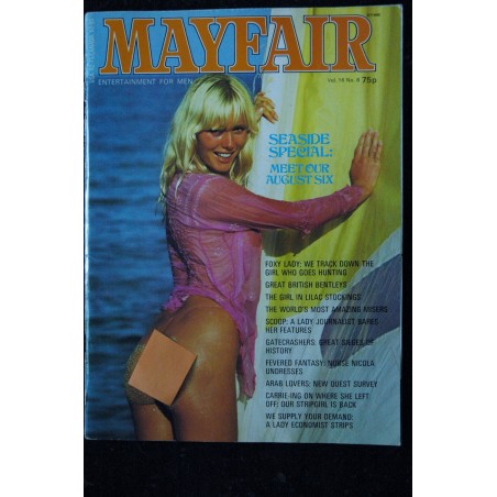 MAYFAIR UK Vol 16 N° 08 1981 LINDA SHELLEY LUCINDA BAXTER YOLANDA LANCASTER YANEZ