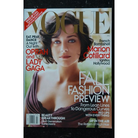 VOGUE Uk July 2010 - Cover Marion Cotillard French Bombshell - Oprah and Lady Gaga