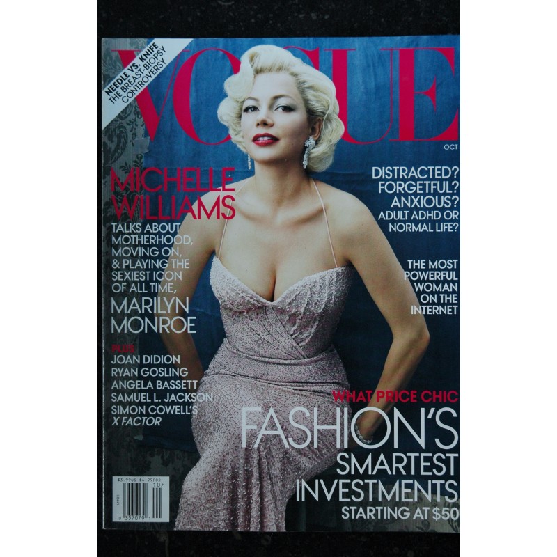 VOGUE Uk October 2011 - Cover MICHELLE WILLIAMS Marily Monroe Angela Bassett Simon Cowell's