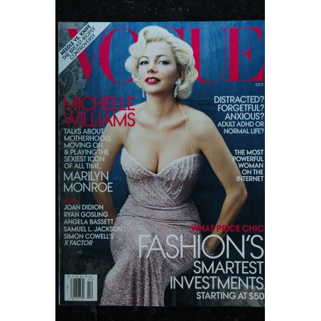 VOGUE Uk October 2011 - Cover MICHELLE WILLIAMS Marily Monroe Angela Bassett Simon Cowell's