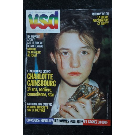 VSD 443 février 1986 Cover Charlotte Gainsbourg 14 ans Les Césars Anthony Delon