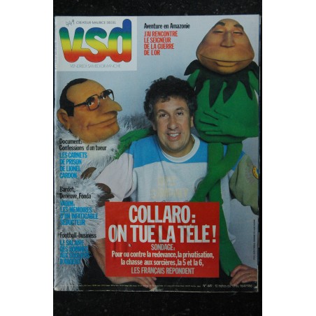 VSD 449 avril 1986 Cover Stéphane Collaro - Collaro Show Roger Vadim Bardot Deneuve Fonda