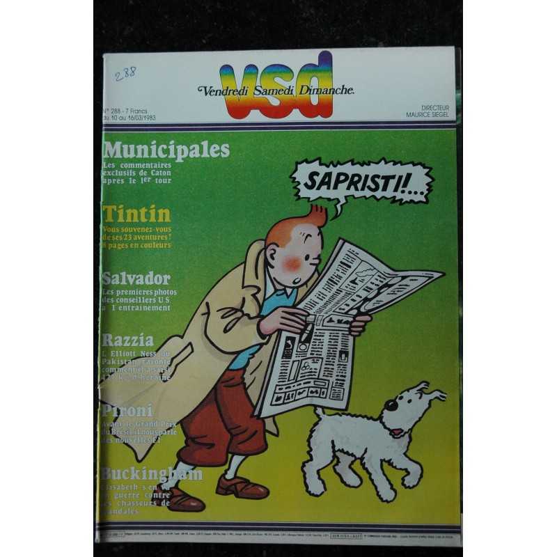 VSD 288 Mars 1983 Couverture Tintin Hergé - 9 pages en couleurs