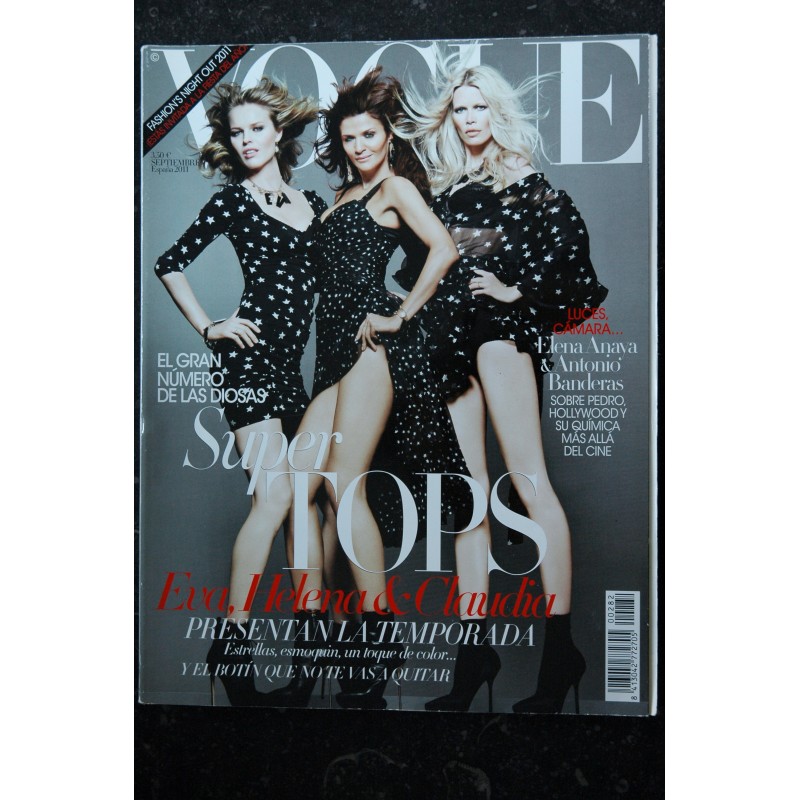 VOGUE Espagne Septiembre 2011 - Super TOPS Eva Herzigova Claudia Schiffer Henela Christensen