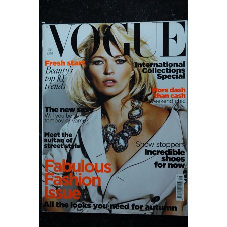 VOGUE Uk September 2009 - Cover Kate Moss - Fabulous fashion issue - The new sexy